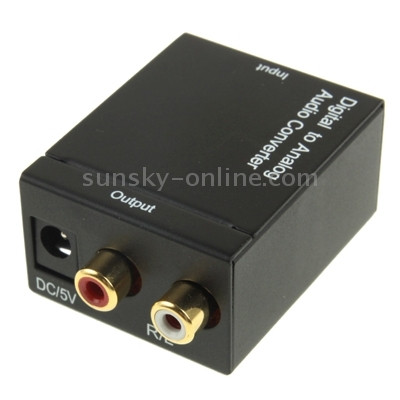 Convertisseur audio optique numérique coaxial Toslink vers RCA analogique (noir) SH2191321-08