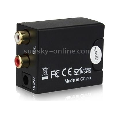 Convertisseur audio optique numérique coaxial Toslink vers RCA analogique (noir) SH2191321-08
