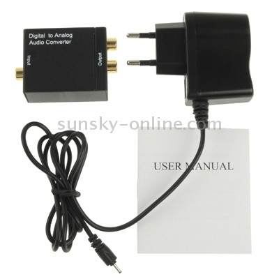 Convertisseur audio optique numérique coaxial Toslink vers RCA analogique (noir) SH2191321-08