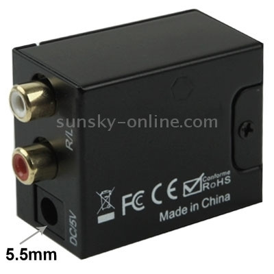 Convertisseur audio coaxial optique analogique RCA vers numérique Toslink (noir) SH21921110-08