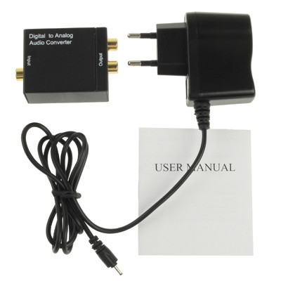 Convertisseur audio numérique coaxial Toslink vers analogique RCA (noir) SD1219170-08