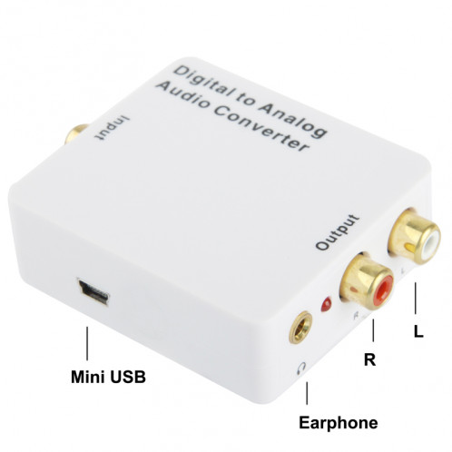 Convertisseur Audio Numérique / Analogique / Mini Décodeur Audio, Taille: 72 x 55 x 20mm SD12401073-06