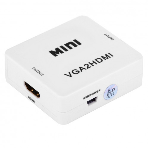 HD 1080P HDMI Mini VGA vers HDMI Scaler Box Convertisseur Audio Vidéo Numérique (Blanc) SH12411654-08
