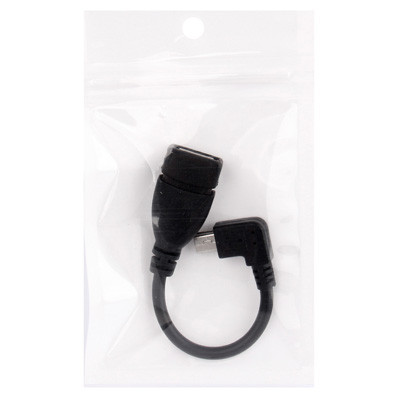 90 degrés Mini USB mâle vers USB 2,0 Adaptateur Câble AF avec Fonction OTG, Longueur: 13cm (Noir) S91328454-04