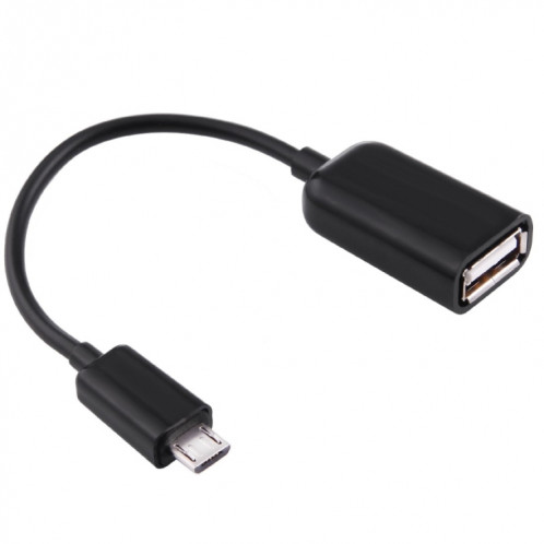 Câble adaptateur USB 2.0 AF vers Micro USB 5 broches mâle de haute qualité avec fonction OTG, Câble adaptateur USB 2.0 AF vers Micro USB 5 broches mâle de haute qualité avec fonction OTG, longueur : 15 cm (noir) SH329B678-05