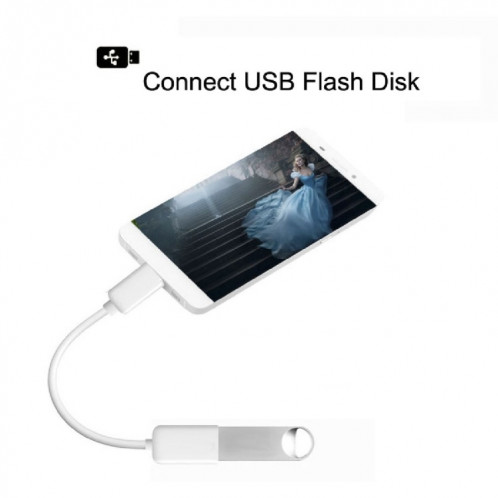 Câble adaptateur USB 2.0 AF vers Micro USB 5 broches mâle de haute qualité avec fonction OTG, Câble adaptateur USB 2.0 AF vers micro USB 5 broches mâle de haute qualité avec fonction OTG, longueur : 15 cm (blanc) SH1329273-07