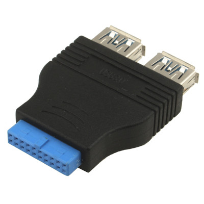 Adaptateur 2 x USB 3.0 vers Broche 20PIN AUSB30VBP01-03