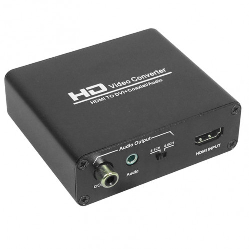 HDV-339 Full HD HDMI vers DVI + Adaptateur convertisseur audio stéréo numérique / coaxial analogique (noir) SH568B575-05
