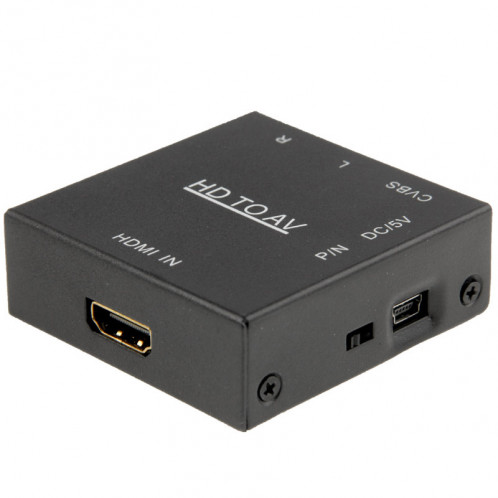 HDV-M610 Adaptateur Convertisseur Vidéo Full HD 1080P HDMI vers AV / CVBS Mini Taille (Noir) SH2360787-06