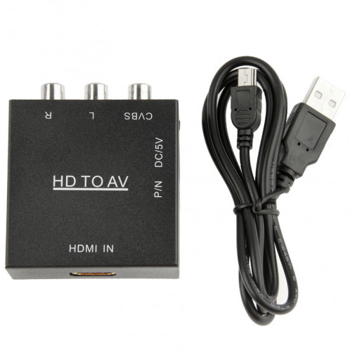 HDV-M610 Adaptateur Convertisseur Vidéo Full HD 1080P HDMI vers AV / CVBS Mini Taille (Noir) SH2360787-06