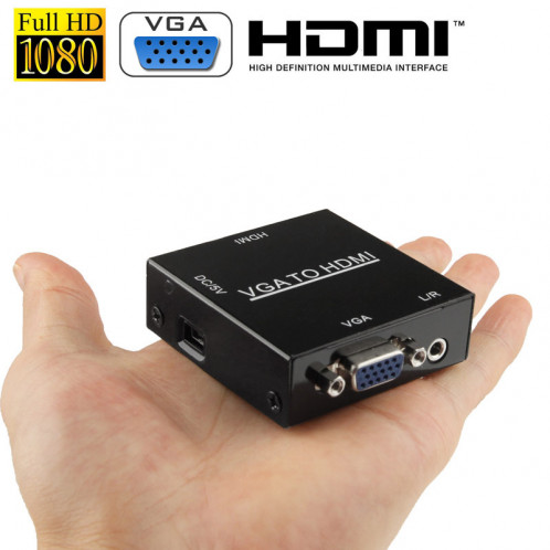 HD 1080P HDMI Mini VGA vers HDMI Scaler Box Adaptateur convertisseur vidéo numérique audio pour PC / HDTV SH23621008-07