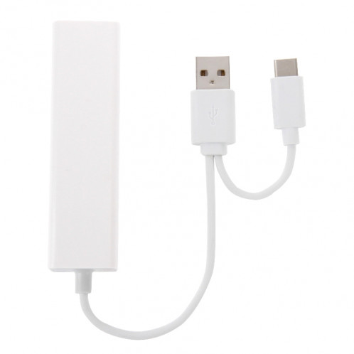 USB-C / Type-C 3.1 à 3 ports USB HUB + adaptateur Ethernert, pour Galaxy S8 et S8 + / LG G6 / Huawei P10 et P10 Plus / Xiaomi Mi6 et Max 2 et autres smartphones SH3341104-07