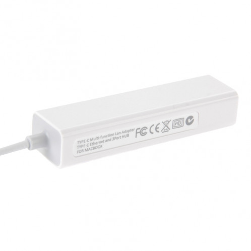 USB-C / Type-C 3.1 à 3 ports USB HUB + adaptateur Ethernert, pour Galaxy S8 et S8 + / LG G6 / Huawei P10 et P10 Plus / Xiaomi Mi6 et Max 2 et autres smartphones SH3341104-07