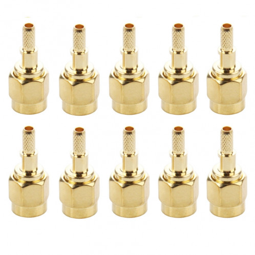 10 PCS plaqué or embout mâle SMA connecteur droit adaptateur pour câble RG174 / RG188 / RG316 / LMR100 S136181899-04