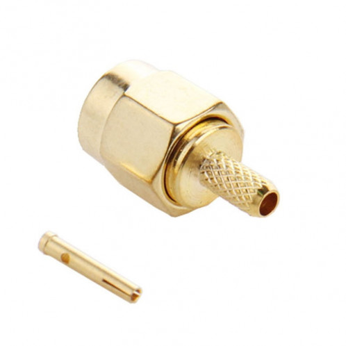 Adaptateur de connecteur mâle RF à broches mâle à sertir RP-SMA plaqué or 10 PCS S136301195-04