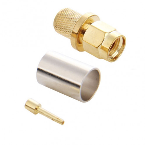 Adaptateur de connecteur RF à sertir pour broches mâles plaquées or RP-SMA de 10 PCS S1363120-04