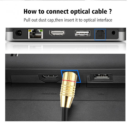 Câble Toslink Fibre Optique Audio Numérique, Longueur de Câble: 3m, OD: 5.0mm SH103C1660-06