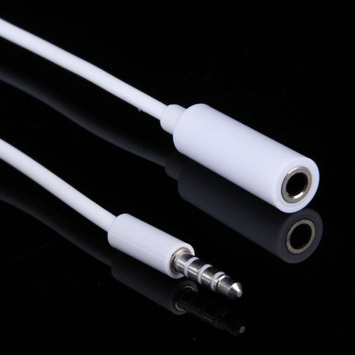 3.5mm Mâle à 2 Femelle Prise Jack Câble Audio Stéréo pour iPhone 6S & 6S Plus & 6 & 6 Plus & 5, iPad Air 2 & Air, Samsung, iPod Portable, MP3, Longueur: 24cm (Blanc) S3564W603-04