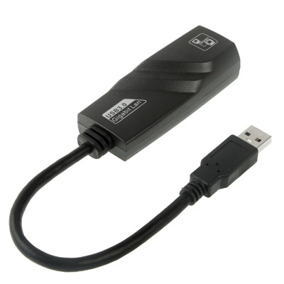 Adaptateur Ethernet USB 3.0 10/100 / 1000Mbps pour ordinateurs portables, Plug and Play (noir) SH5004200-06