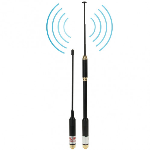 AL-800 double bande 144 / 430MHz haut gain SMA-F téléscopique Radio portable double antenne pour talkie-walkie, longueur de l'antenne: 22cm / 86cm SA52001055-09