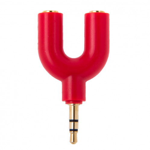 3.5mm Stéréo Mâle à Double 3.5mm Stéréo Femelle Splitter Adaptateur (Rouge) S3002R1030-06