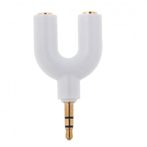 Adaptateur Stéréo Femelle 3.5mm Stéréo vers Dual 3.5mm Femelle (Blanc) S3002W777-06