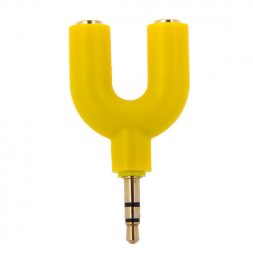 3.5mm Stéréo Mâle à Double 3.5mm Stéréo Femelle Splitter Adaptateur (Jaune) S3002Y280-06