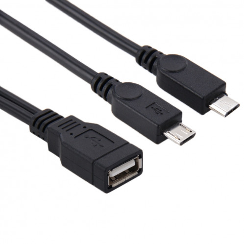 USB 2.0 Femelle à 2 Câble Micro USB USB, Longueur: Environ 30cm SU731133-03