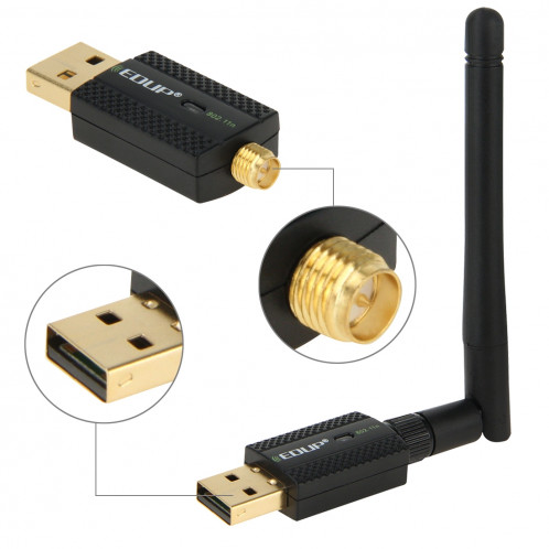 EDUP EP-N1581 Mini Antenne Sans Fil USB Wifi 802.11n / g / b 300Mbps 2.4GHz Antenne Externe SE84901477-08
