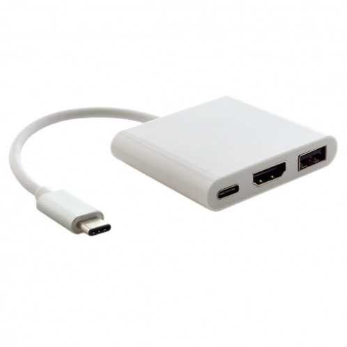 Câble adaptateur USB type C vers HDMI 3 en 1, pour MacBook 12 pouces version 2015, version Google Chromebook Pixel 2015, tablette PC Nokia N1 (argent) SH500S480-03
