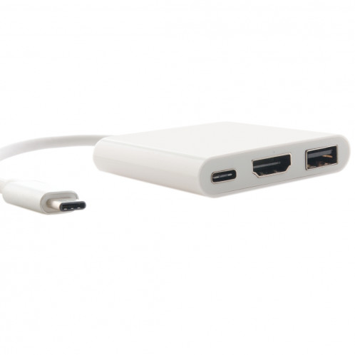 Câble adaptateur USB type C vers HDMI 3 en 1, pour MacBook 12 pouces version 2015, version Google Chromebook Pixel 2015, tablette PC Nokia N1 (argent) SH500S480-03