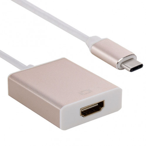 Câble adaptateur USB-C / Type-C 3.1 vers HDMI 10cm, pour Galaxy S8 et S8 + / LG G6 / Huawei P10 et P10 Plus / Xiaomi Mi6 et Max 2 et autres smartphones (Gold) SH560J1276-05