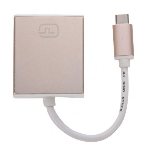 Câble adaptateur USB-C / Type-C 3.1 vers DVI 24 + 5 10cm, Pour MacBook 12 pouces, Chromebook Pixel 2015, Tablet PC Nokia N1 (Or) SH561J881-05