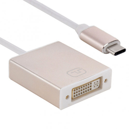 Câble adaptateur USB-C / Type-C 3.1 vers DVI 24 + 5 10cm, Pour MacBook 12 pouces, Chromebook Pixel 2015, Tablet PC Nokia N1 (Or) SH561J881-05