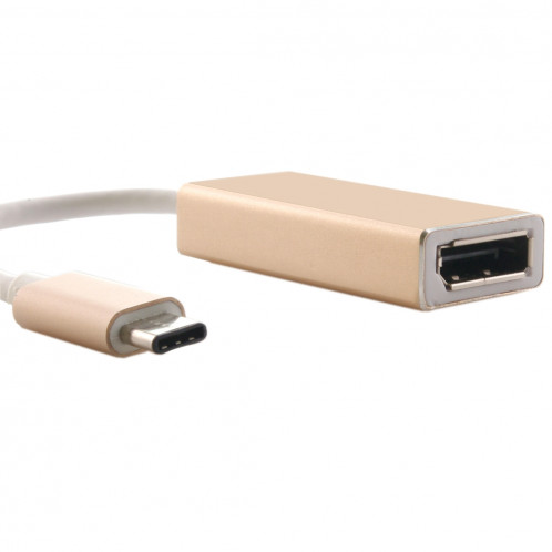 USB-C / Type-C 3.1 pour afficher le câble adaptateur pour MacBook 12 pouces, Chromebook Pixel 2015, Tablet PC Nokia N1, Longueur: Environ 10cm (Gold) SH563J1097-03