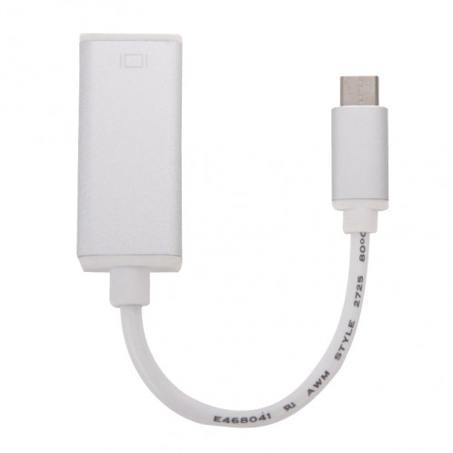 10cm USB-C / Type-C 3.1 pour afficher un câble adaptateur, pour MacBook 12 pouces, Chromebook Pixel 2015, Nokia N1 Tablet (Argent) SH563S1085-03