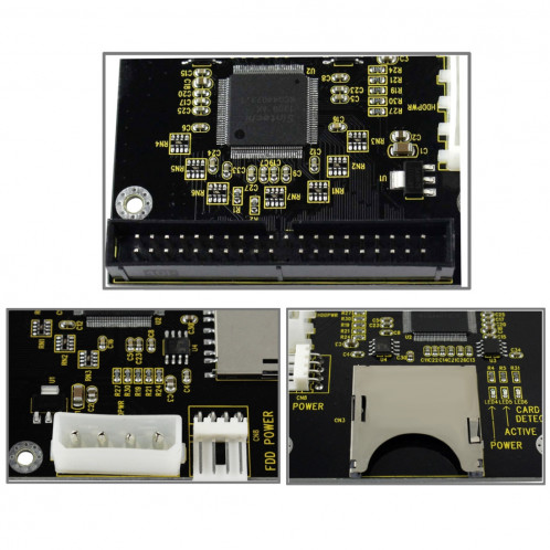 SD / SDHC / MMC à 3,5 pouces 40 broches carte adaptateur mâle IDE (noir) SS302947-06