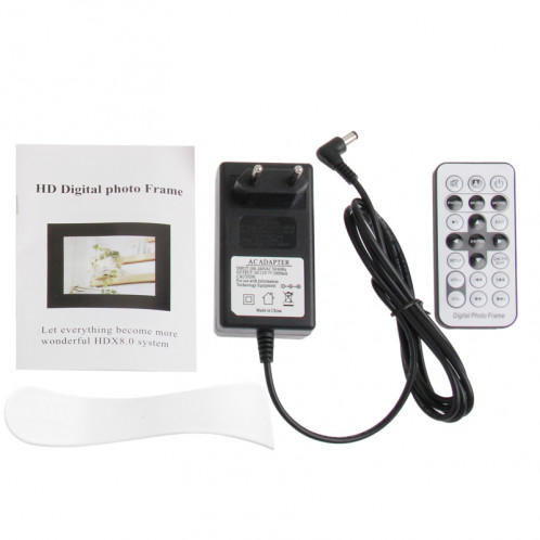 Cadre photo numérique multimédia 15.6 pouces avec écran LCD TFT avec lecteur de musique et lecteur vidéo / fonction de télécommande, prise en charge USB / carte SD, haut-parleur stéréo intégré (blanc) SH00061812-011