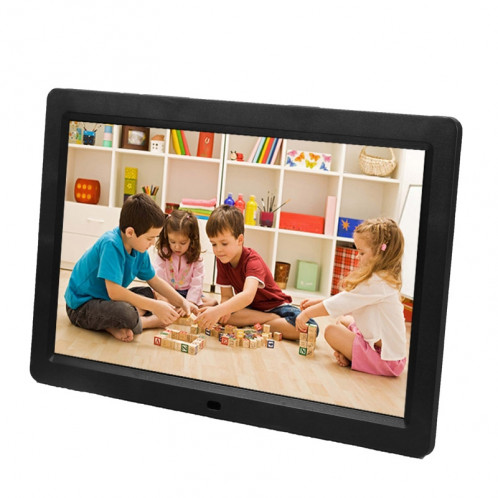 Cadre photo numérique multimédia à affichage LED de 12 pouces avec support et lecteur de musique et film, prise en charge USB / SD / Micro SD / MMC / MS / XD (noir) SH203B537-012