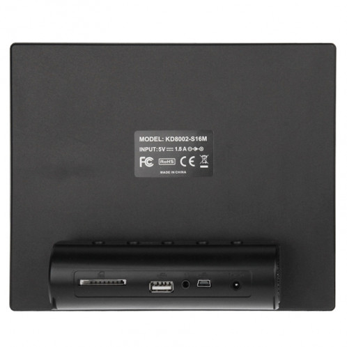 Cadre photo numérique multimédia à affichage LED de 8 pouces avec support et lecteur de musique et lecteur de film, prise en charge de la carte USB / SD / SDHC / MMC (noir) SH213B53-013