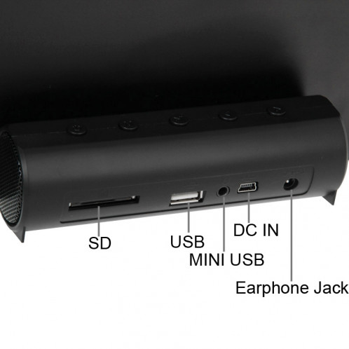 Cadre photo numérique multimédia à affichage LED de 8 pouces avec support et lecteur de musique et lecteur de film, prise en charge de la carte USB / SD / SDHC / MMC (noir) SH213B53-013