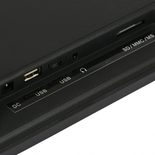 Cadre photo numérique multimédia à affichage LED de 14 pouces avec support et lecteur de musique et vidéo, prise en charge de la carte USB / SD / MS / MMC (noir) SH301B151-012
