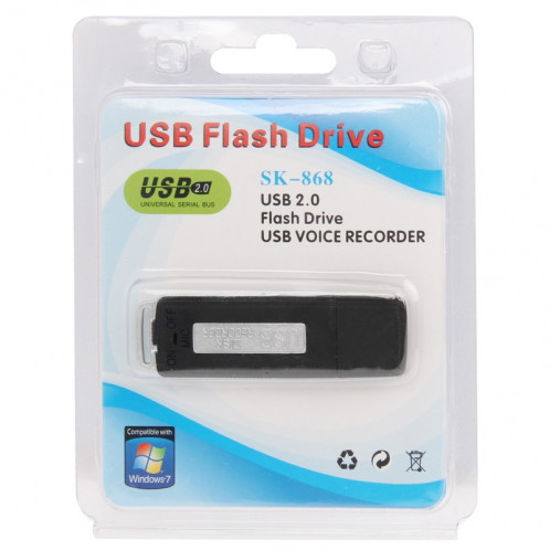 Enregistreur vocal USB + disque flash USB de 8 Go (noir) SH2642502-05