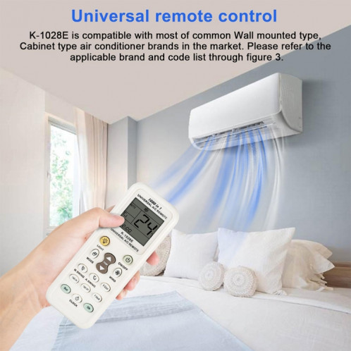 Chunghop K-1028E 1000 en 1 Télécommande Universelle A / C avec lampe de poche (Blanc) SC02011705-08