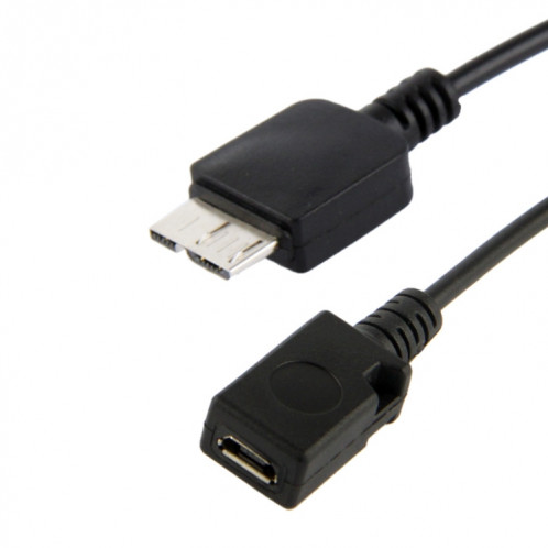Câble USB AF vers Micro USB 3.0 + Micro USB 2.0 pour Galaxy Note III / N9000, Longueur: 20 cm (Noir) SH24581700-04