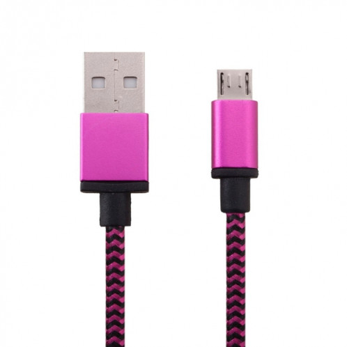 Câble de données / chargeur de type micro USB vers USB 2.0 tissé de 1 m, Pour Samsung, HTC, Sony, Lenovo, Huawei et autres smartphones (violet) SH481P1224-06