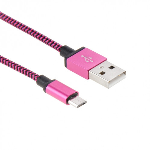 Câble de données / chargeur de type micro USB vers USB 2.0 tissé de 2 m, Câble de données/chargeur micro USB vers USB 2.0 style tissé de 2 m (magenta) SH591M825-07