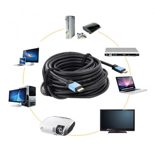 Câble et connecteur HDMI 4K version 30 m 2.0 et adaptateur avec amplificateur de signal SH613B1882-07