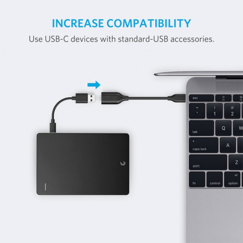 Câble OTG USB-C / Type-C 3.1 mâle vers USB 3.0 femelle, longueur: 19 cm, Câble OTG USB-C / Type-C 3.1 mâle vers USB 3.0 femelle, longueur: 19 cm (noir) SH932B558-07