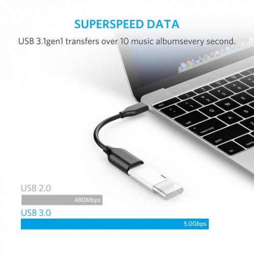 Câble OTG USB-C / Type-C 3.1 mâle vers USB 3.0 femelle, longueur: 19 cm, Câble OTG USB-C / Type-C 3.1 mâle vers USB 3.0 femelle, longueur: 19 cm (noir) SH932B558-07